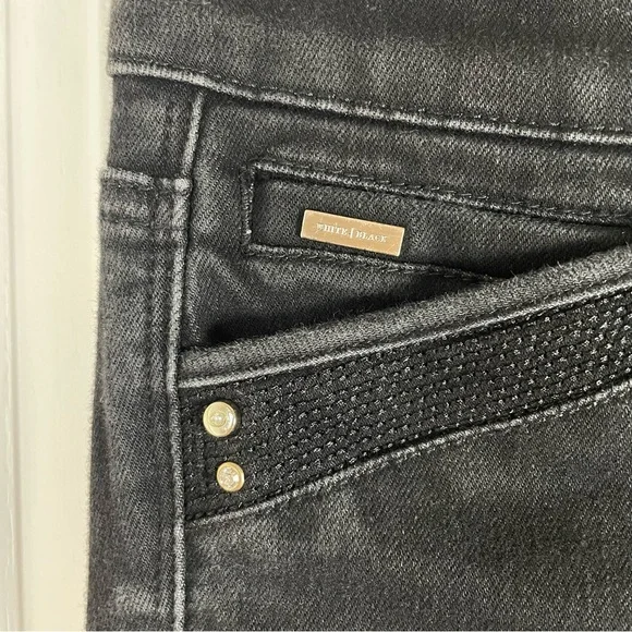 WHBM Modern Flare Jeans Women’s 4 Black Embellished Y2K Gorpcore Goth Casual - Picture 6 of 16